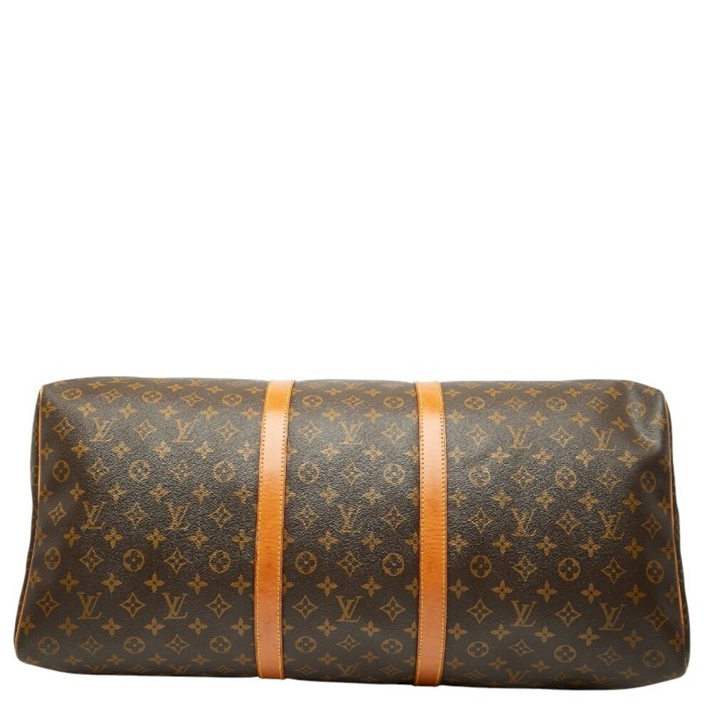 LOUIS VUITTON Authentic Brown Monogram Leather Keepall 60 Boston Bag - Picture 3 of 15